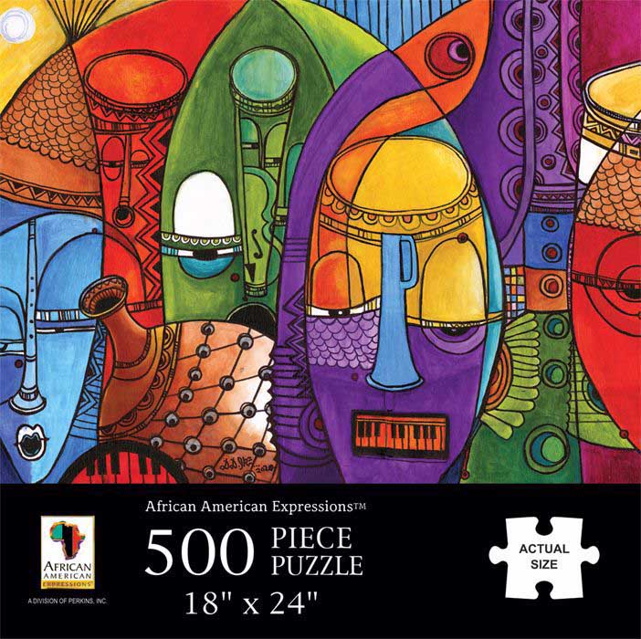 Jazz Masks People Of Color Jigsaw Puzzle