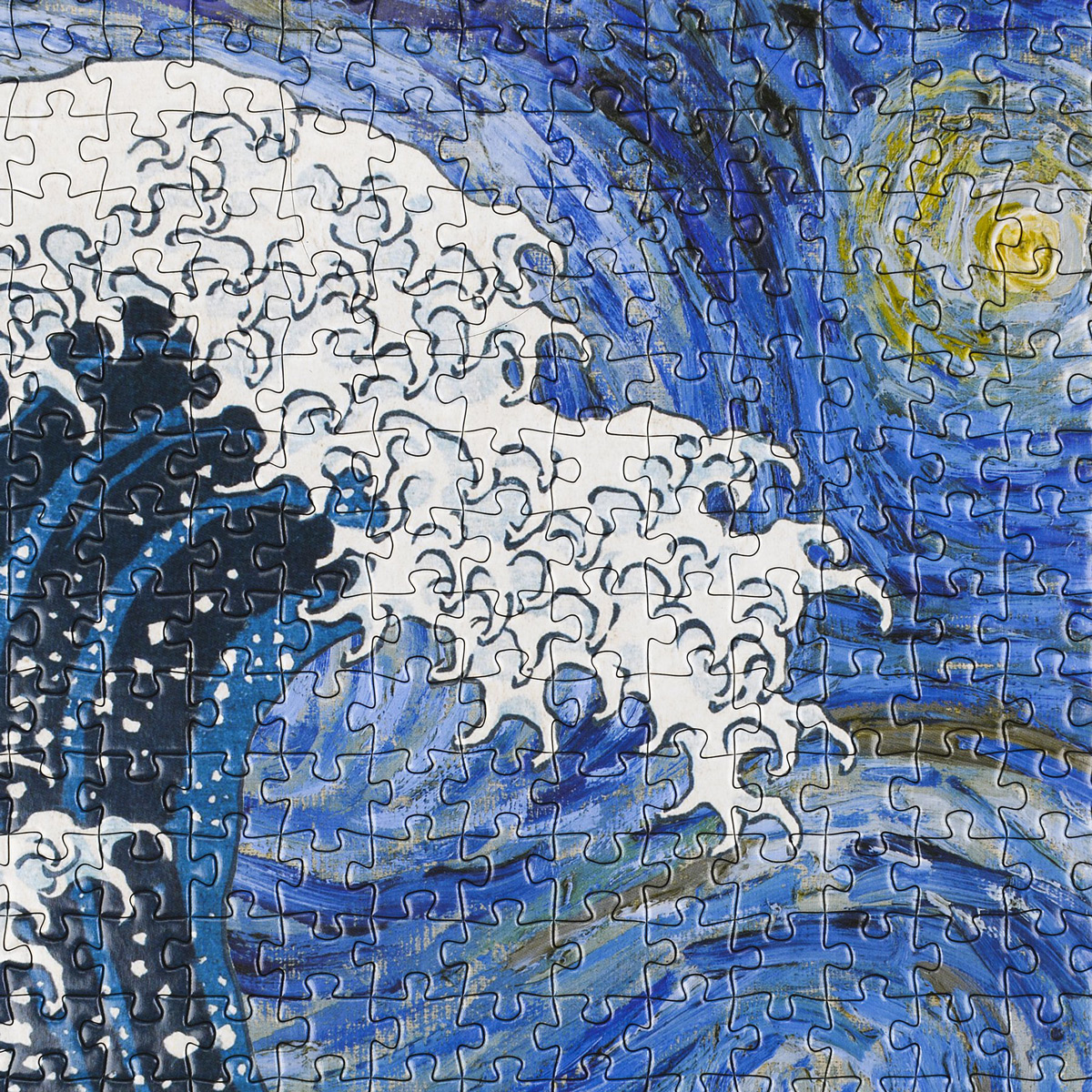 Starry Wave - A 1,000-piece Jigsaw Puzzle Featuring 'Starry Night' and 'The Wave'