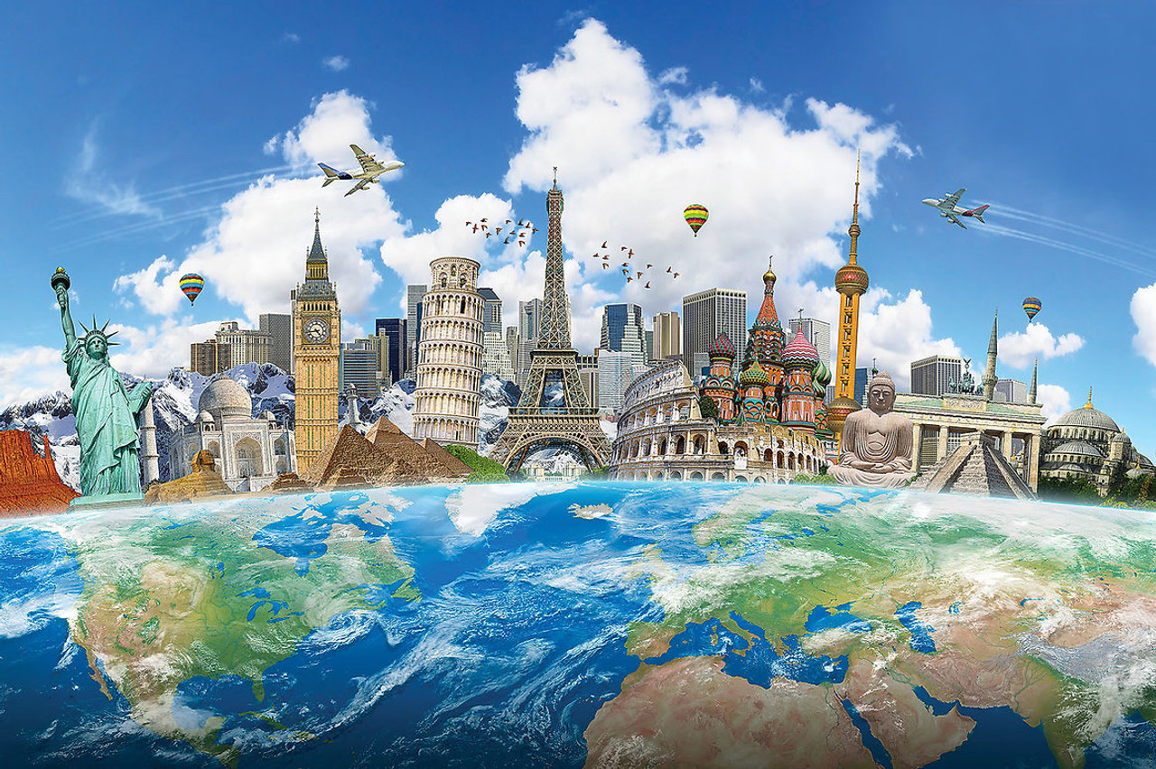 Famous Landmarks of the World Travel Jigsaw Puzzle