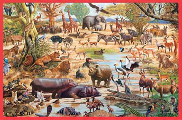 African Paradise Jungle Animals Jigsaw Puzzle
