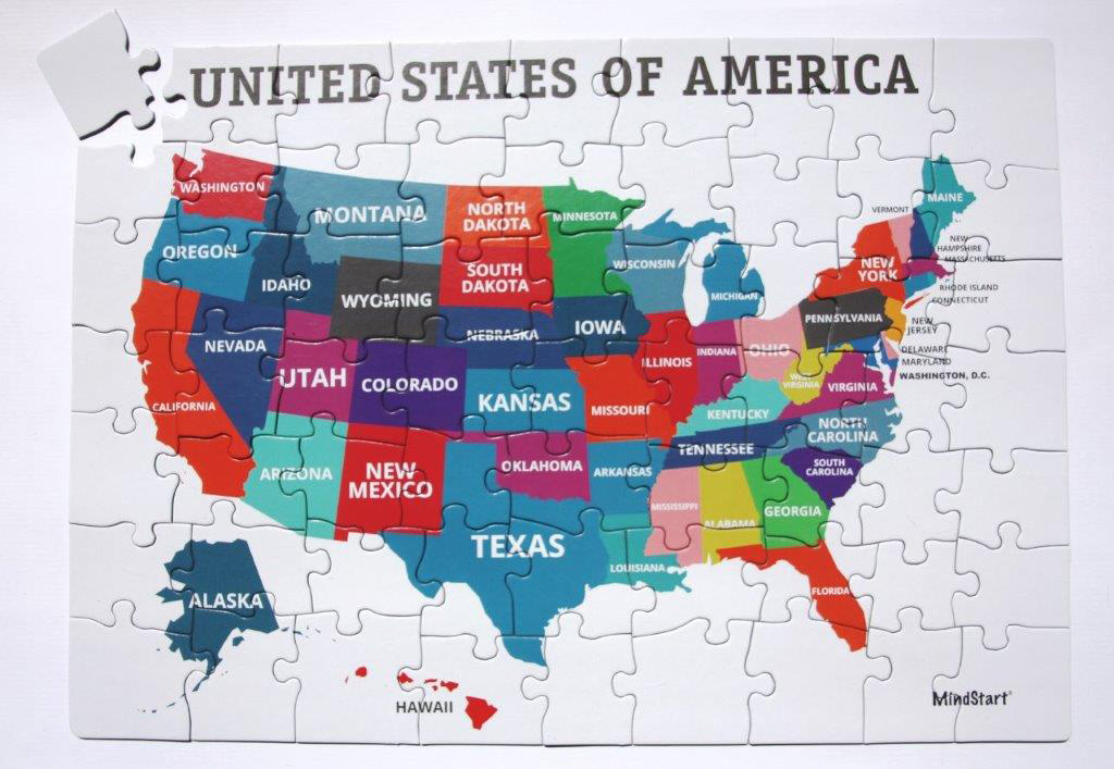 USA (60 pcs) Maps & Geography Jigsaw Puzzle