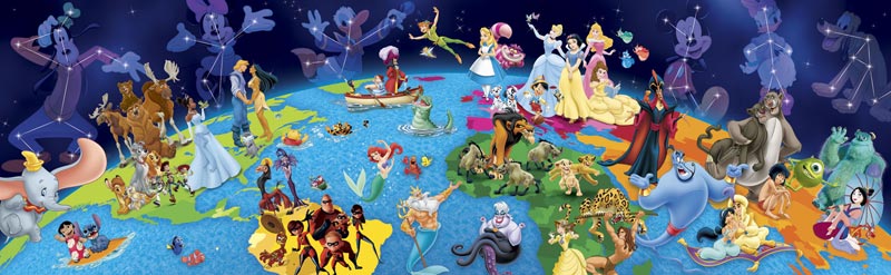 Orthodox Zonnebrand Gevangene Disney Panorama - World of Disney, 750 Pieces, MEGA Puzzles | Puzzle  Warehouse