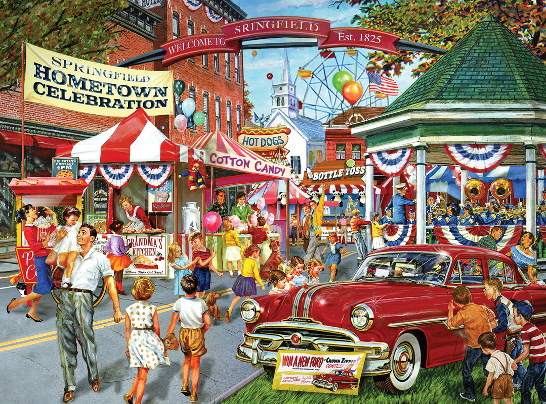 Back to the Past 1000 - Hometown Celebration - Scratch and Dent Car Jigsaw Puzzle