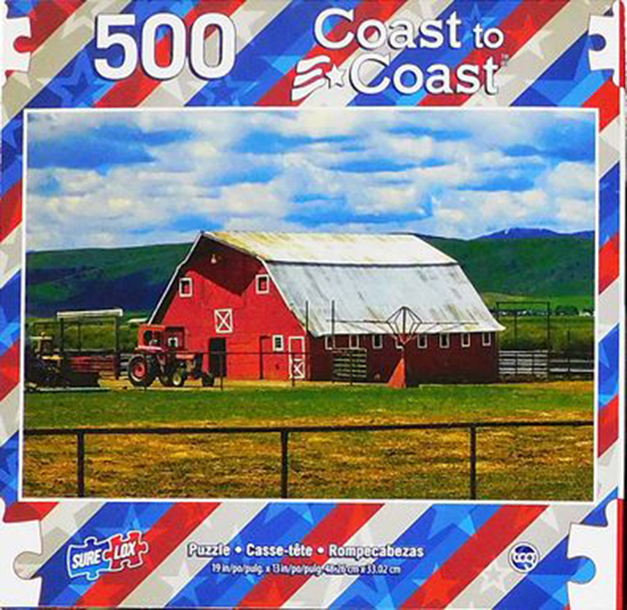Red Barn in Wyoming Farm Jigsaw Puzzle
