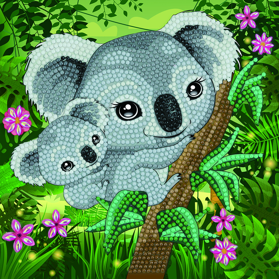 Koala Hugs Crystal Art Card Kit