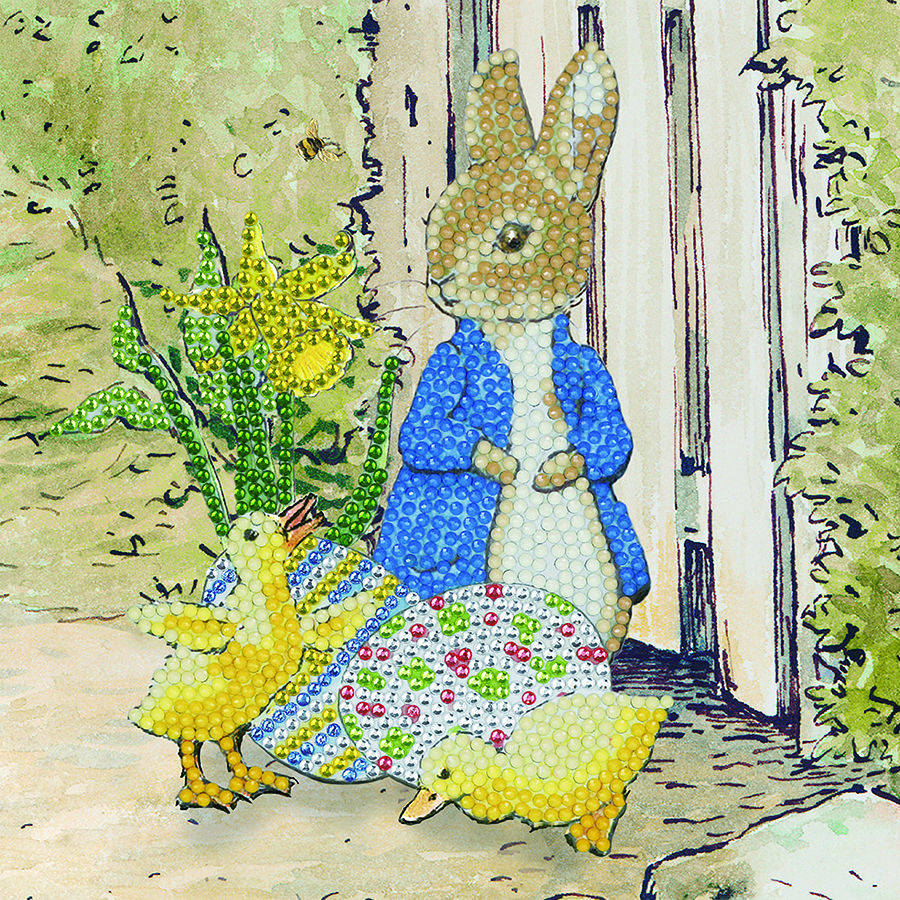 Peter Rabbit and Chicks Crystal Art Card Kit