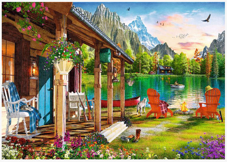 Cabin in the Mountains Mountain Jigsaw Puzzle