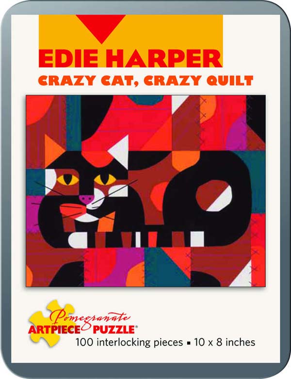Crazy Cat, Crazy Quilt Mini Puzzle Cats Jigsaw Puzzle