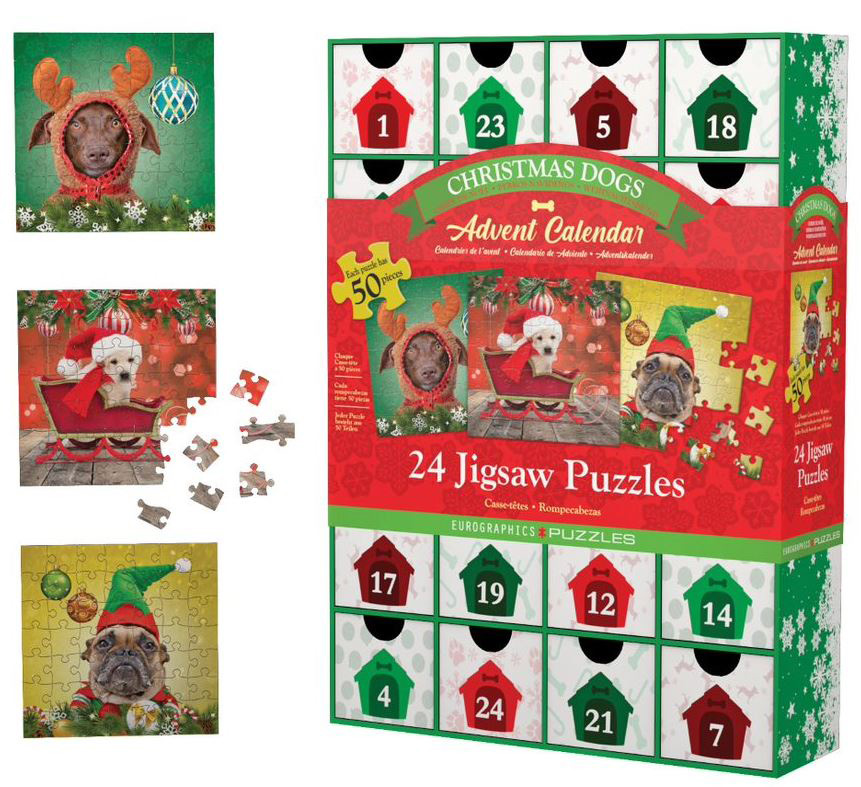 Advent Calendar Christmas Dogs Dogs Jigsaw Puzzle