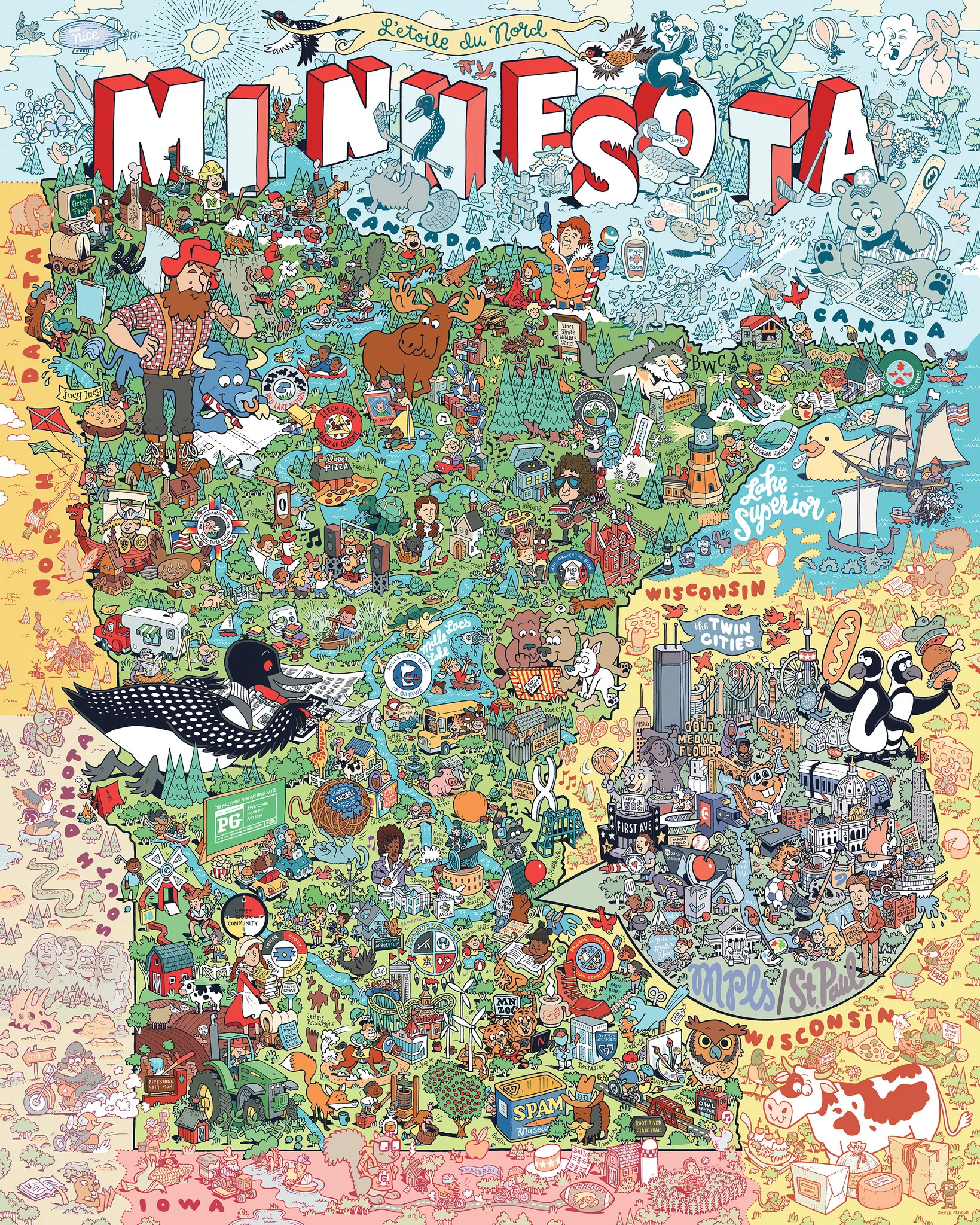 Color Me Minnesota Twist Puzzle - Scratch and Dent Landmarks & Monuments Jigsaw Puzzle