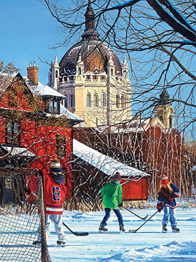 Crocus Hill Hockey by Terrence Fogarty Winter Jigsaw Puzzle