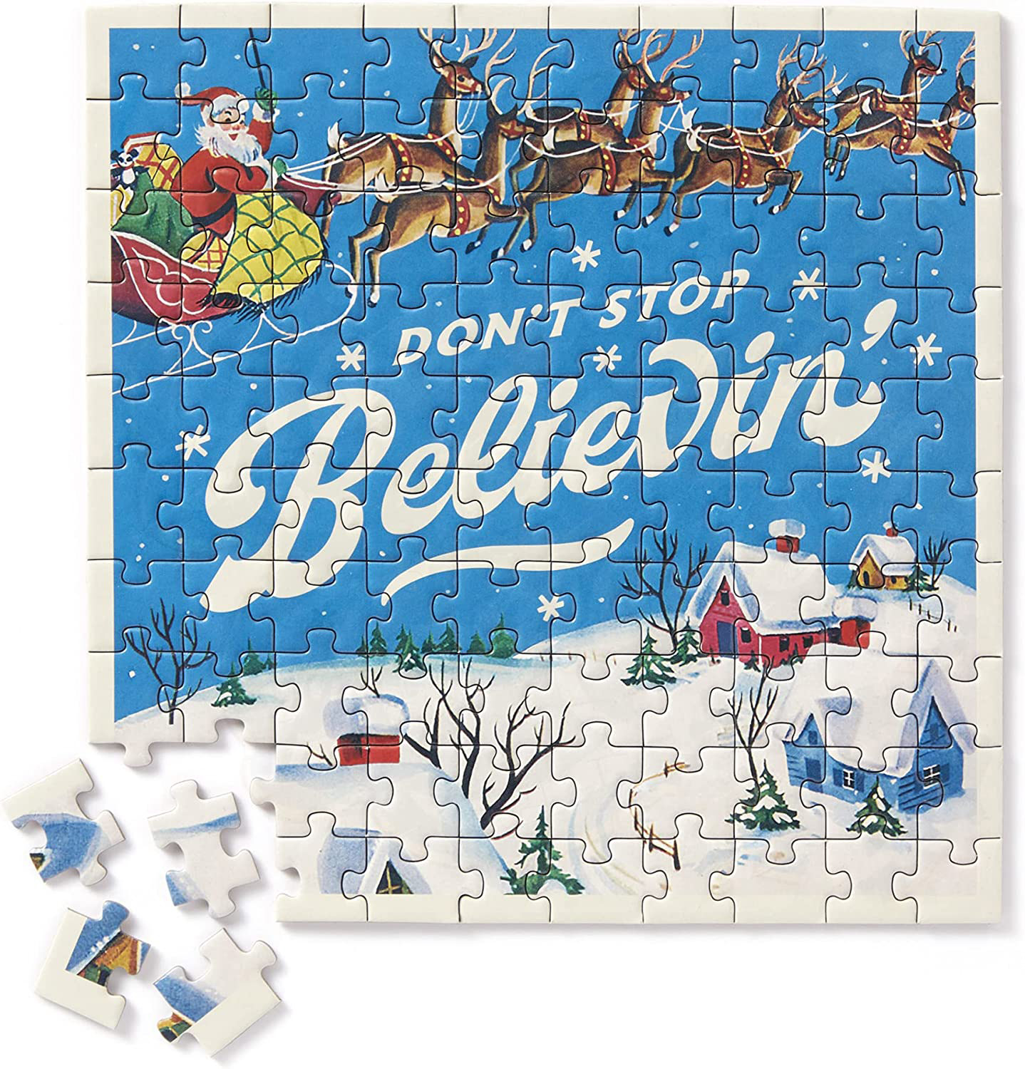 Don't Stop Believin' Mini Shaped Puzzle Winter Jigsaw Puzzle
