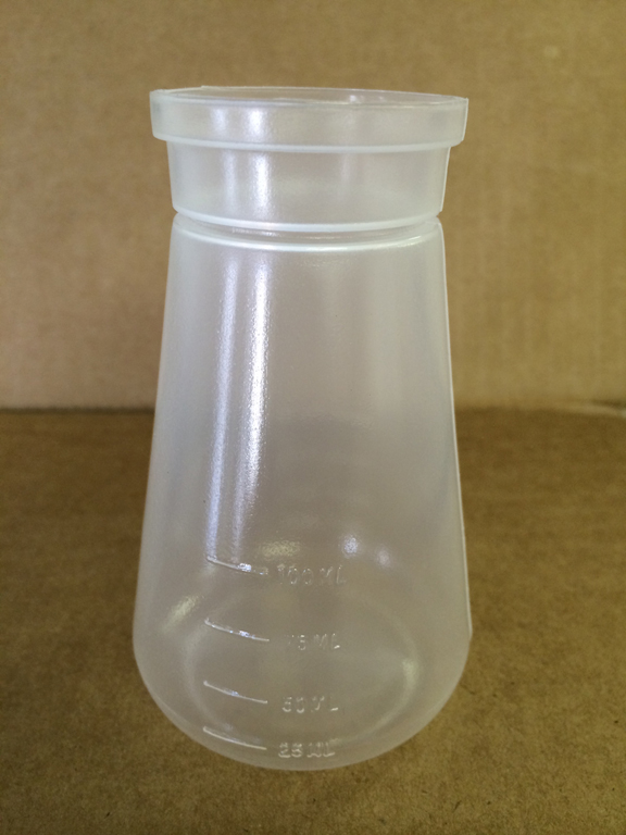 Bottle 6oz Round Polypropylene 250/Case with indent for Buzz Plug
