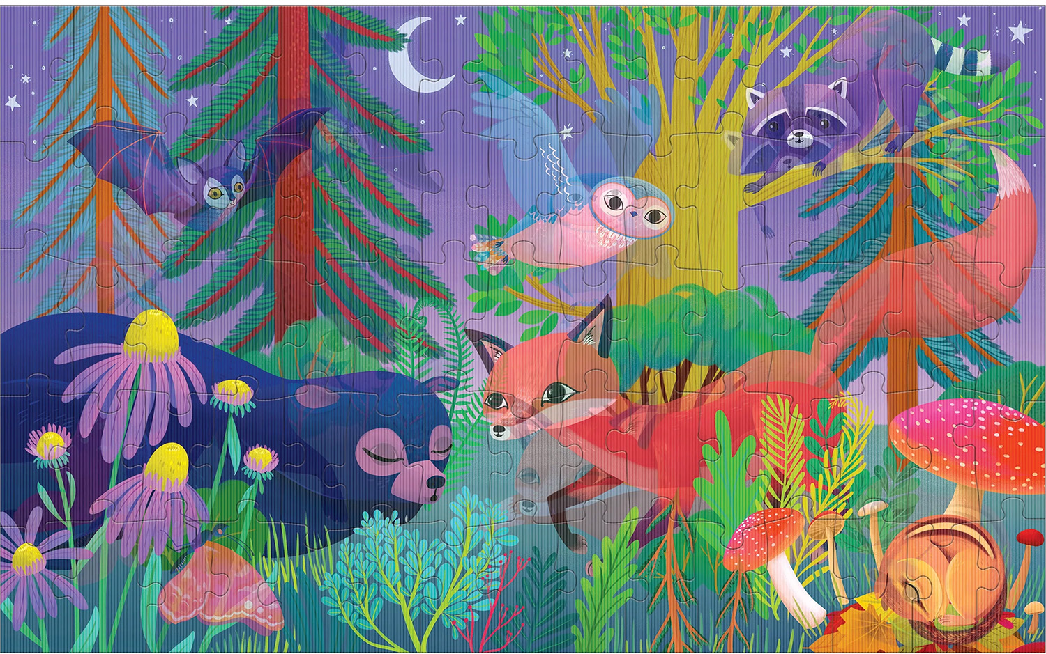 Forest Day & Night Lenticular Puzzle Forest Animal Jigsaw Puzzle