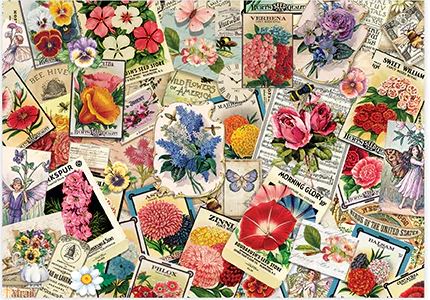 Vintage Garden Seeds Flower & Garden Jigsaw Puzzle
