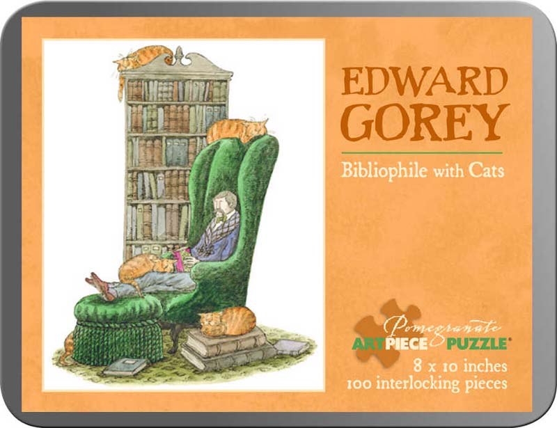 Bibliophile with Cats (Mini) - Scratch and Dent Cats Jigsaw Puzzle