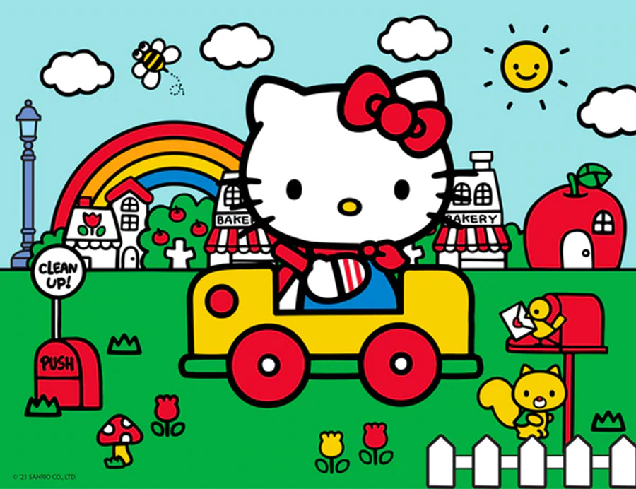 Hello Kitty Driving Around Town Cats Jigsaw Puzzle