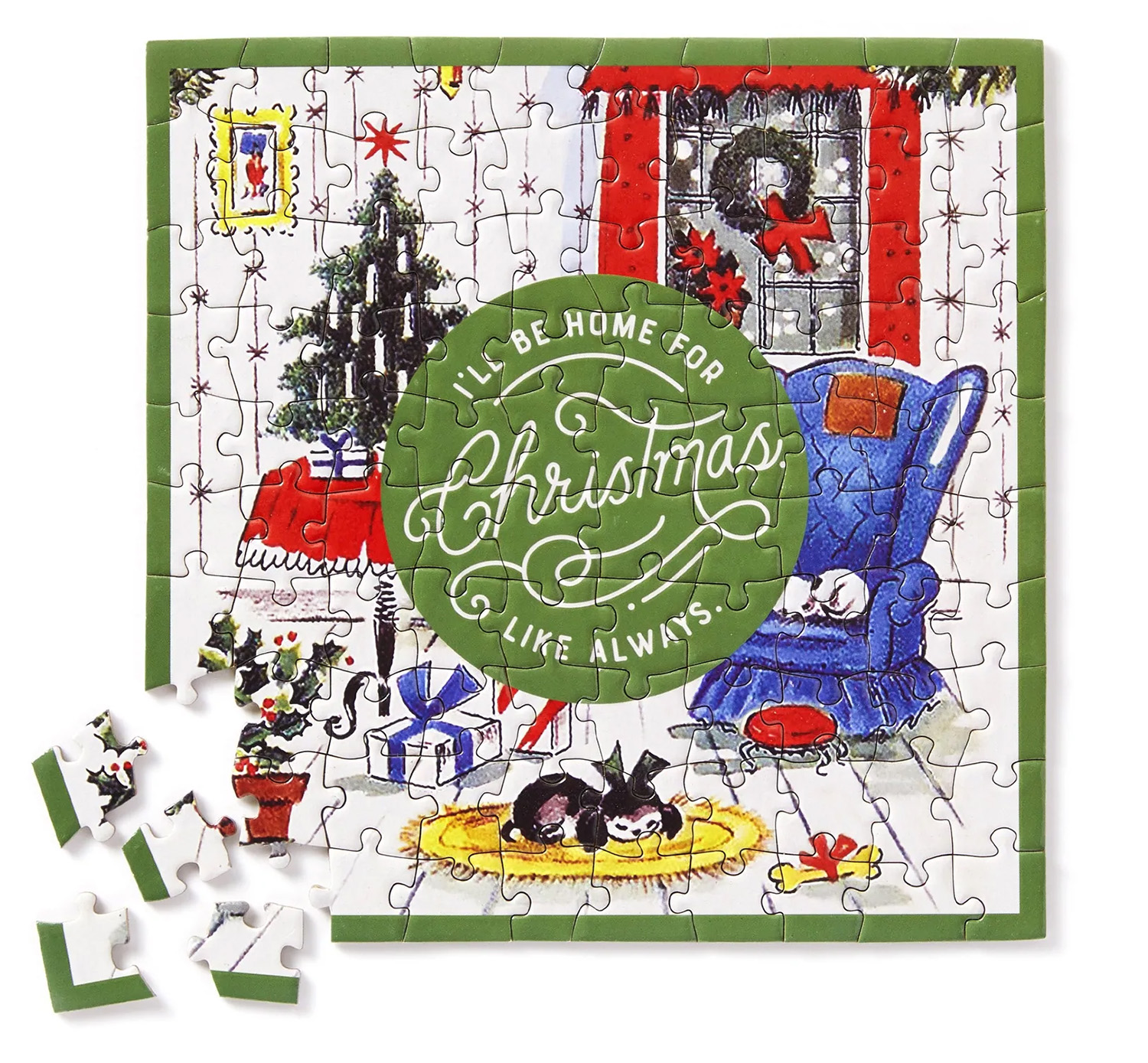 Home for Christmas Mini Shaped Puzzle Humor Jigsaw Puzzle