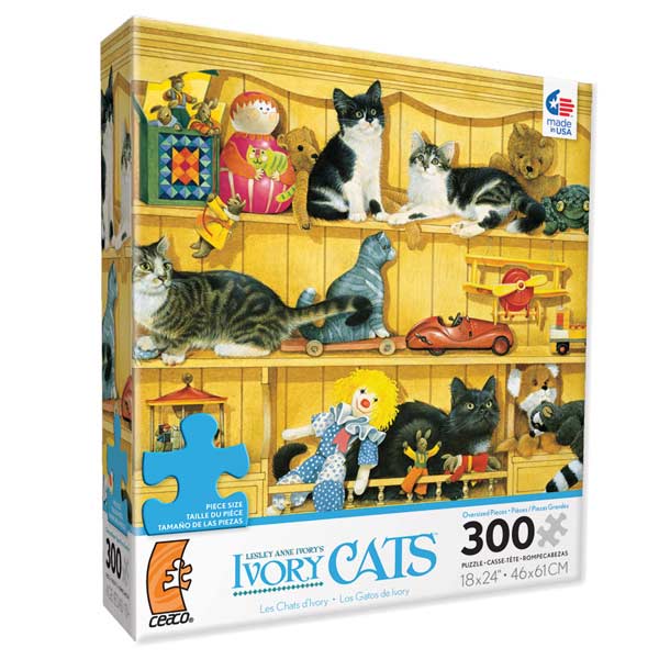 Ivory Cats - Kittens in the Toys, 300 Pieces, Ceaco | Puzzle Warehouse