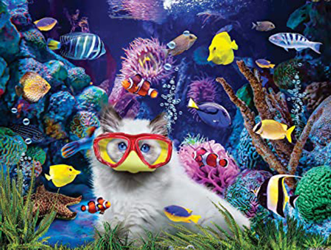 Kitten in a Fish Tank by Karen Burke Cats Jigsaw Puzzle