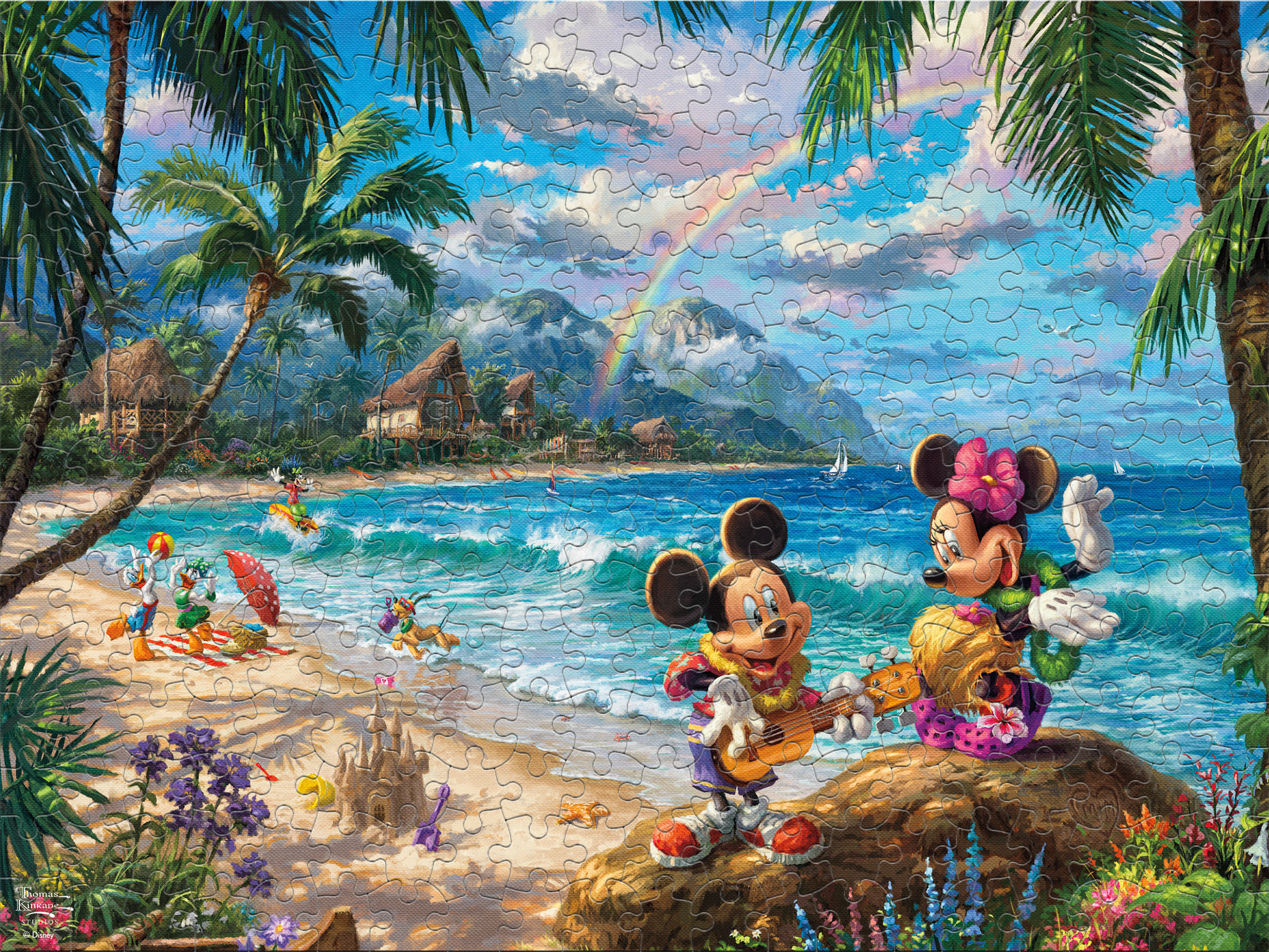 Mickey and Minnie in Hawaii Oversized Puzzle