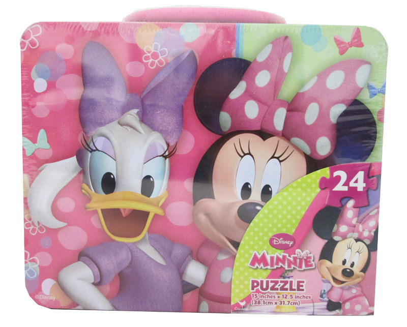 Disney Minnie Mouse PUZZLE In COLLECTIBLE TIN PUZZLE IS 24PC NEW 5x7" Travel 