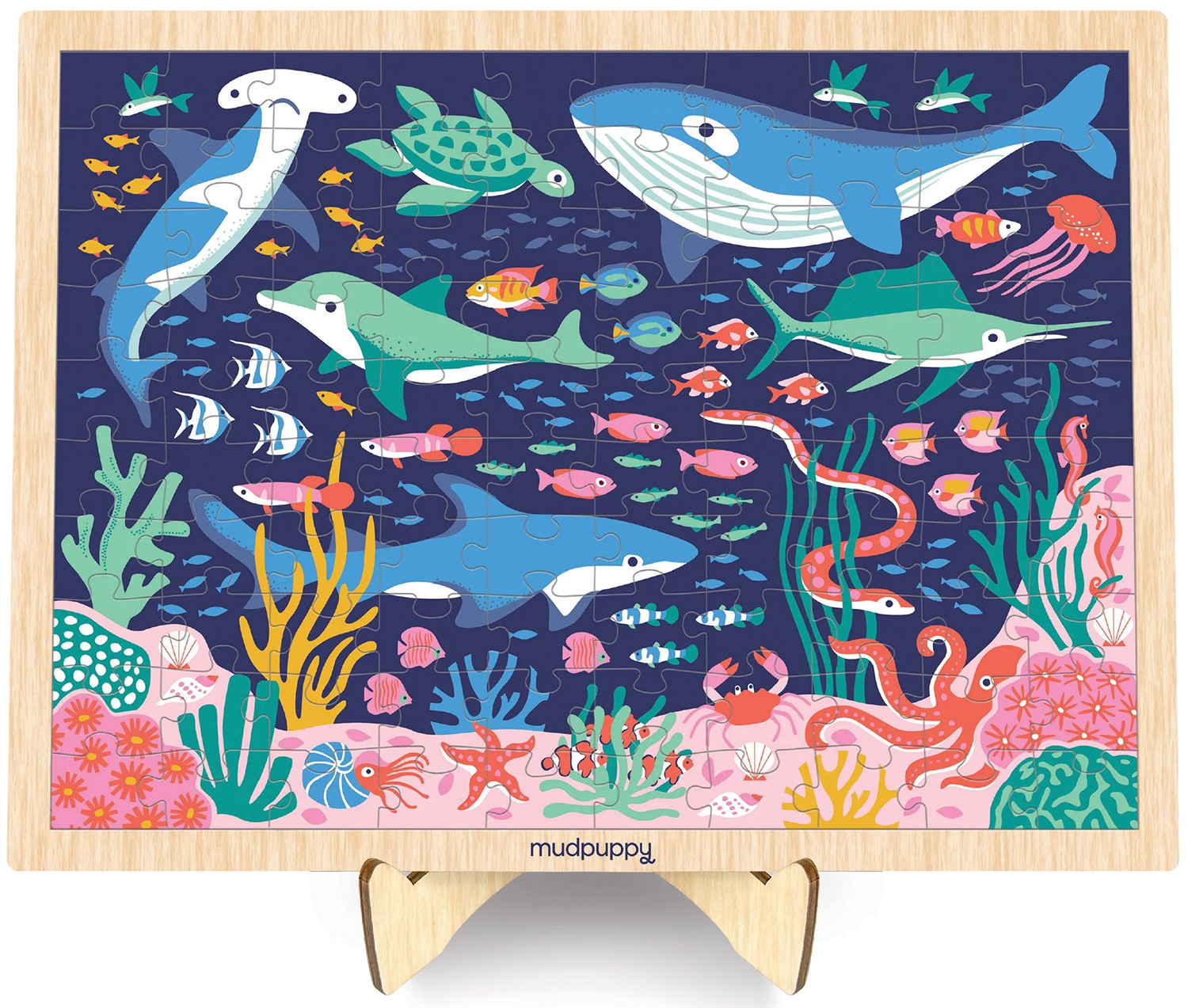Ocean Life Wooden Puzzle & Display Sea Life Jigsaw Puzzle
