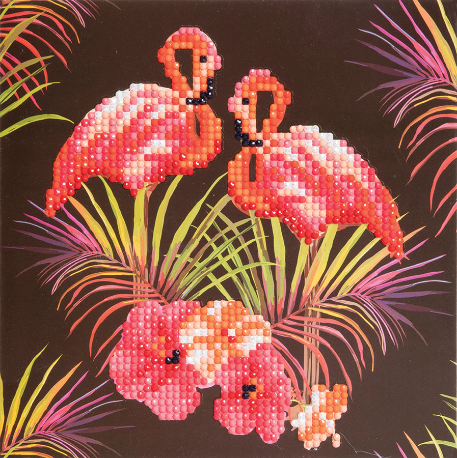 Flamingos Crystal Art Card Kit