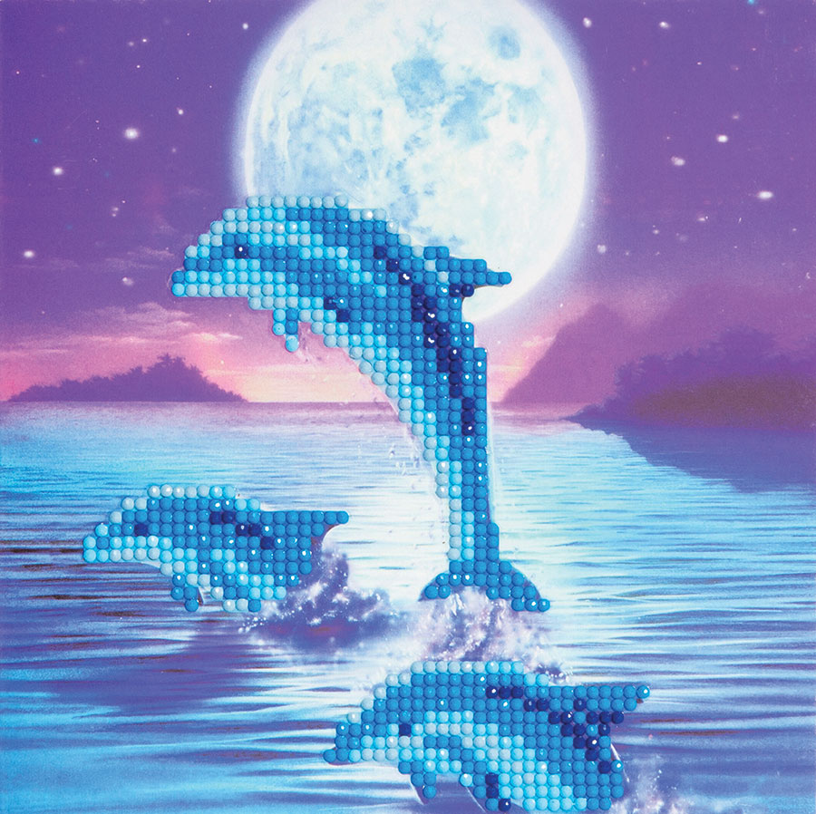 Dolphins Crystal Art Card Kit