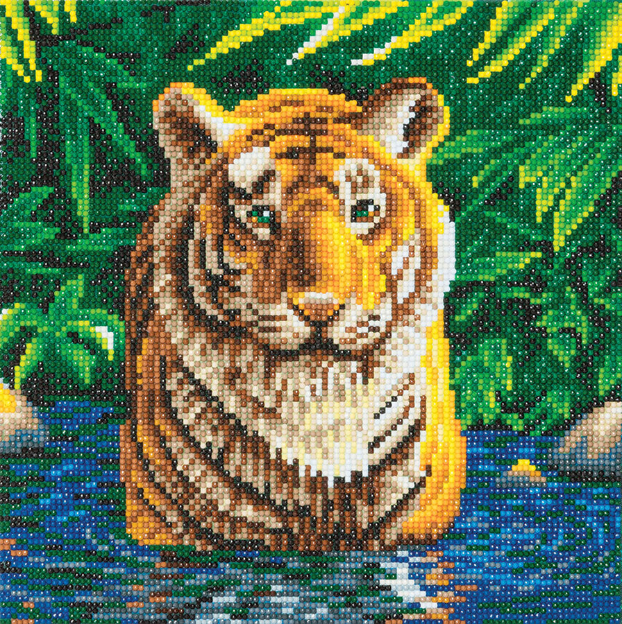Tiger Pool Crystal Art Medium Framed Kit