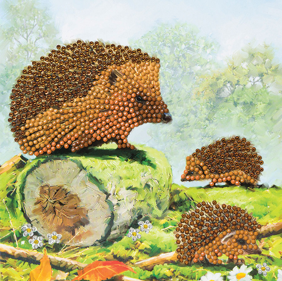Happy Hedgehogs Crystal Art Card Kit