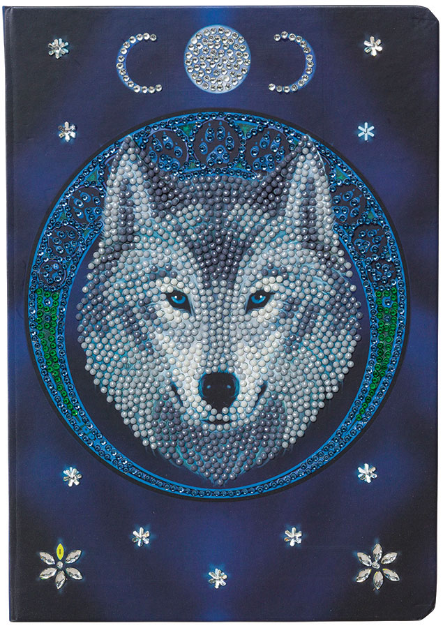 Lunar Wolf Crystal Art Notebook