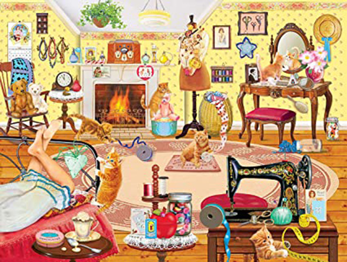 Kittens Visit Betsey's Room by Rosiland Soloman Around the House Jigsaw Puzzle