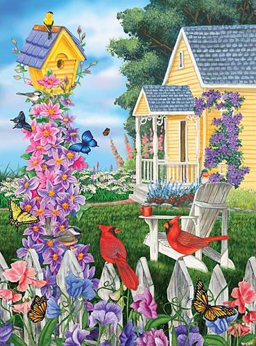 Sweet Pea Cottage, 1000 Pieces, Bits and Pieces | Puzzle Warehouse