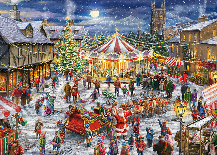 The Christmas Carousel (Includes 2nd Free Puzzle!) Carnival & Circus Jigsaw Puzzle