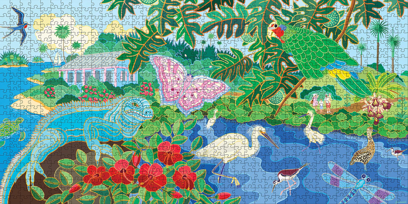 Tropical Botanic Park by Jan Barwick Birds Jigsaw Puzzle