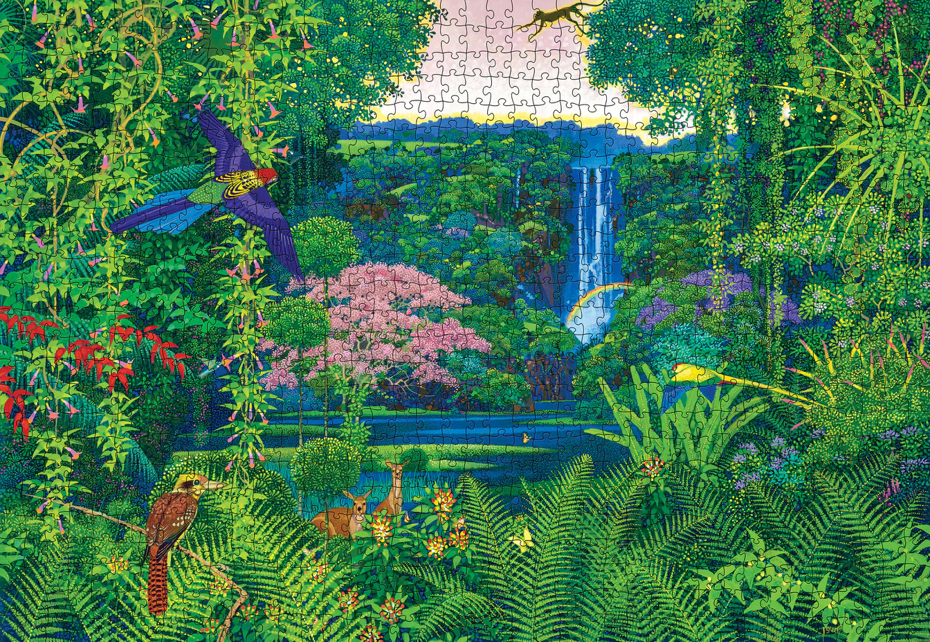 Utopia Falls by Hiroo Isono Birds Jigsaw Puzzle