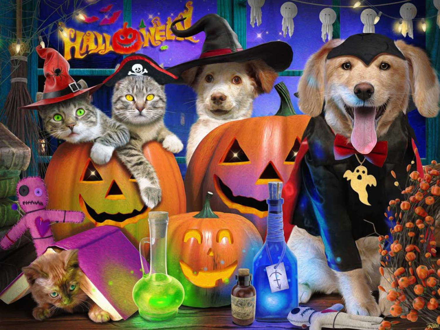 Halloween Pets Cats Jigsaw Puzzle