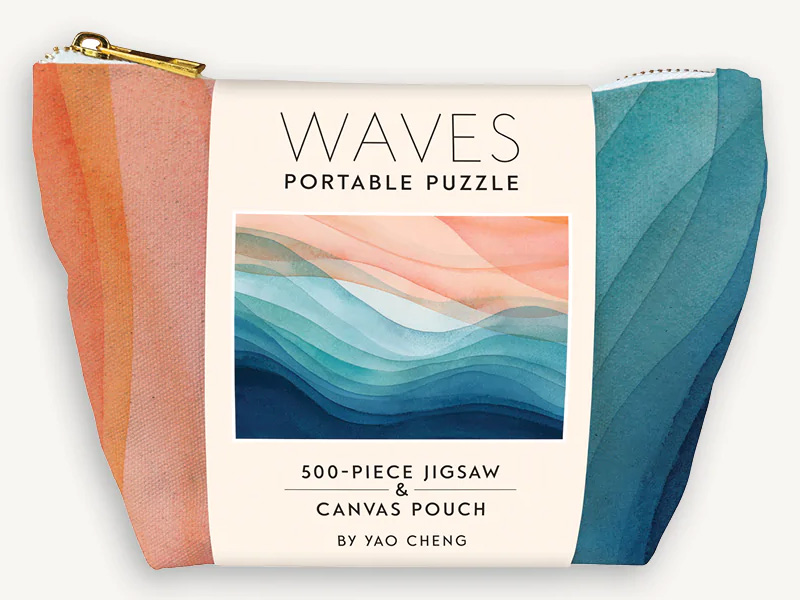 Waves Portable Mini Puzzle Contemporary & Modern Art Jigsaw Puzzle