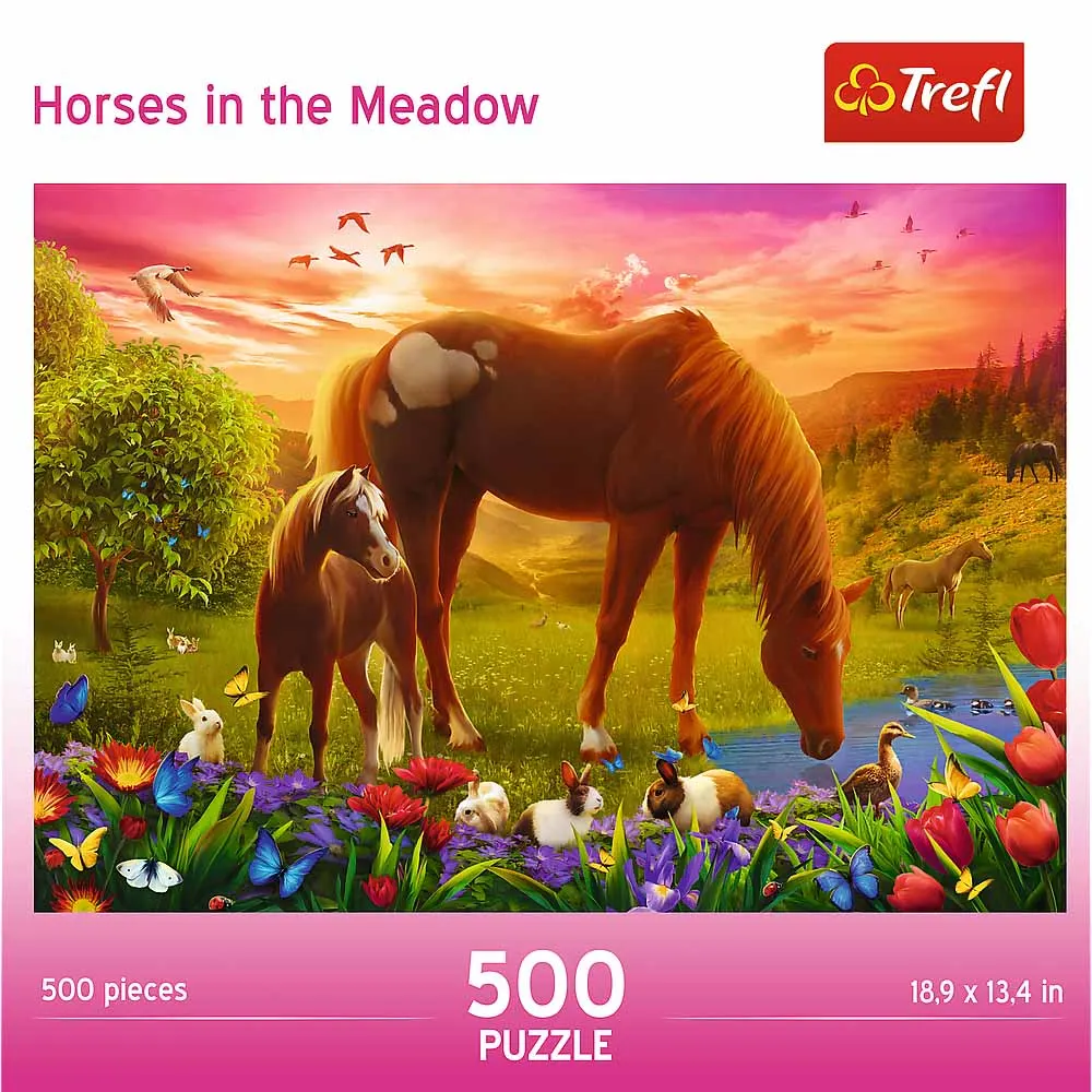 Family of Horses Farm Animal