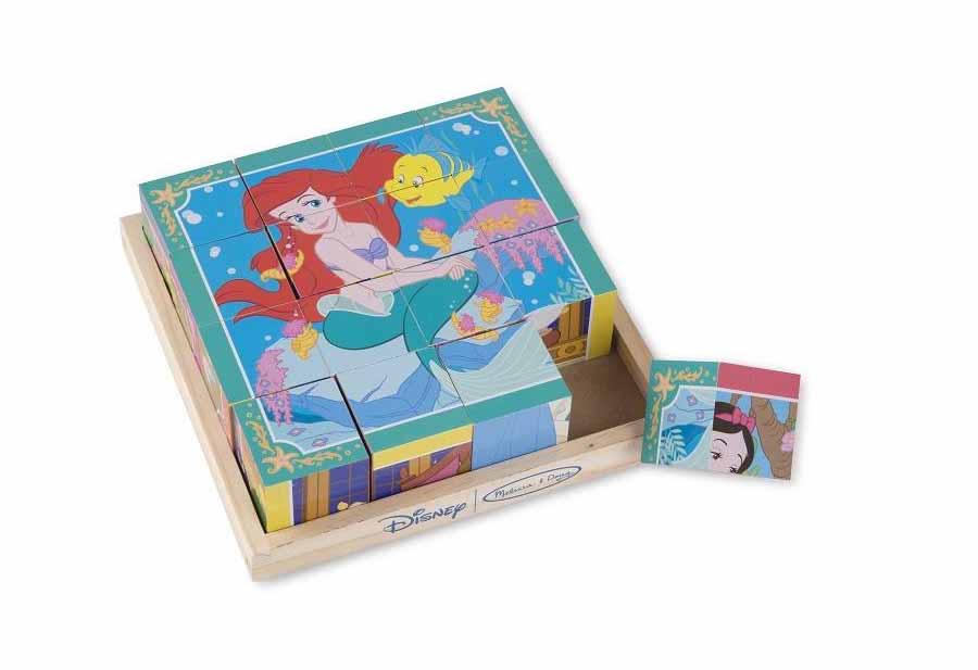 Disney Princess Wooden Cube Puzzle Mermaid Wooden Jigsaw Puzzle