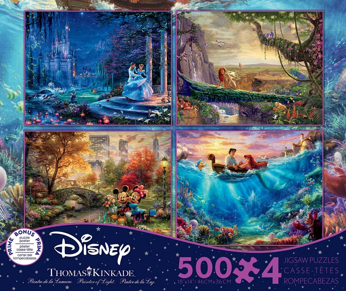 Disney Thomas Kinkade 500ピースジグソーパズル　4種類 Thomas Kinkade 4-in-1 
