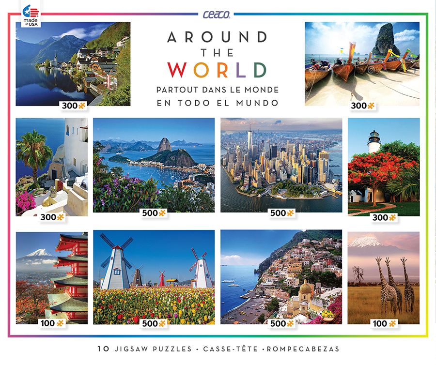 Around the World 10-in-1 Multi-Pack - Scratch and Dent Travel Jigsaw Puzzle