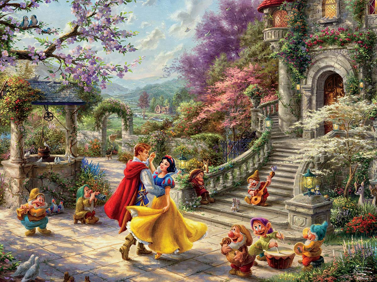 Thomas Kinkade Disney - Snow White Dancing In The Sunlight - Scratch and Dent Disney Jigsaw Puzzle