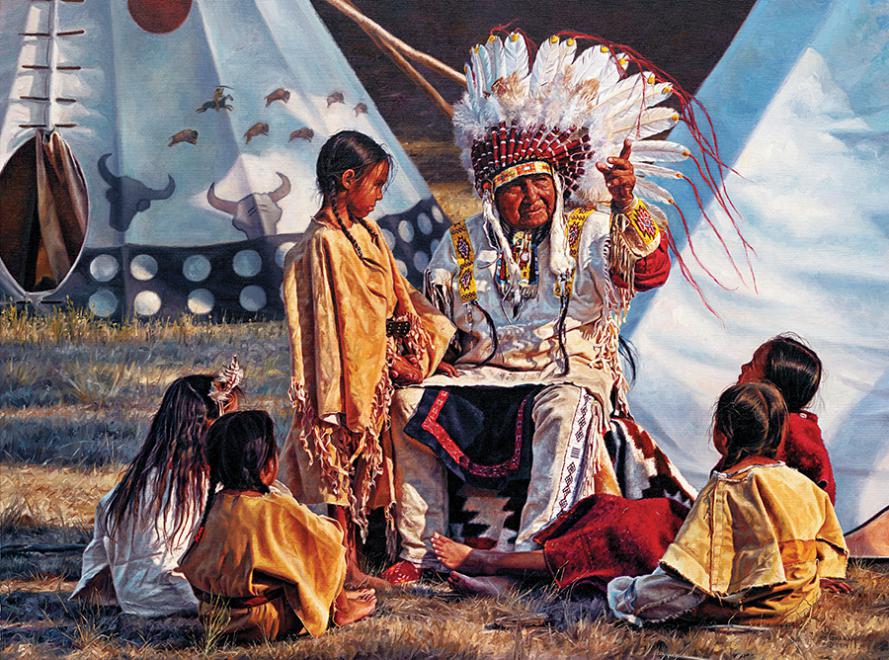 Buffalo Tales (Native Portraits) - Scratch and Dent People Jigsaw Puzzle