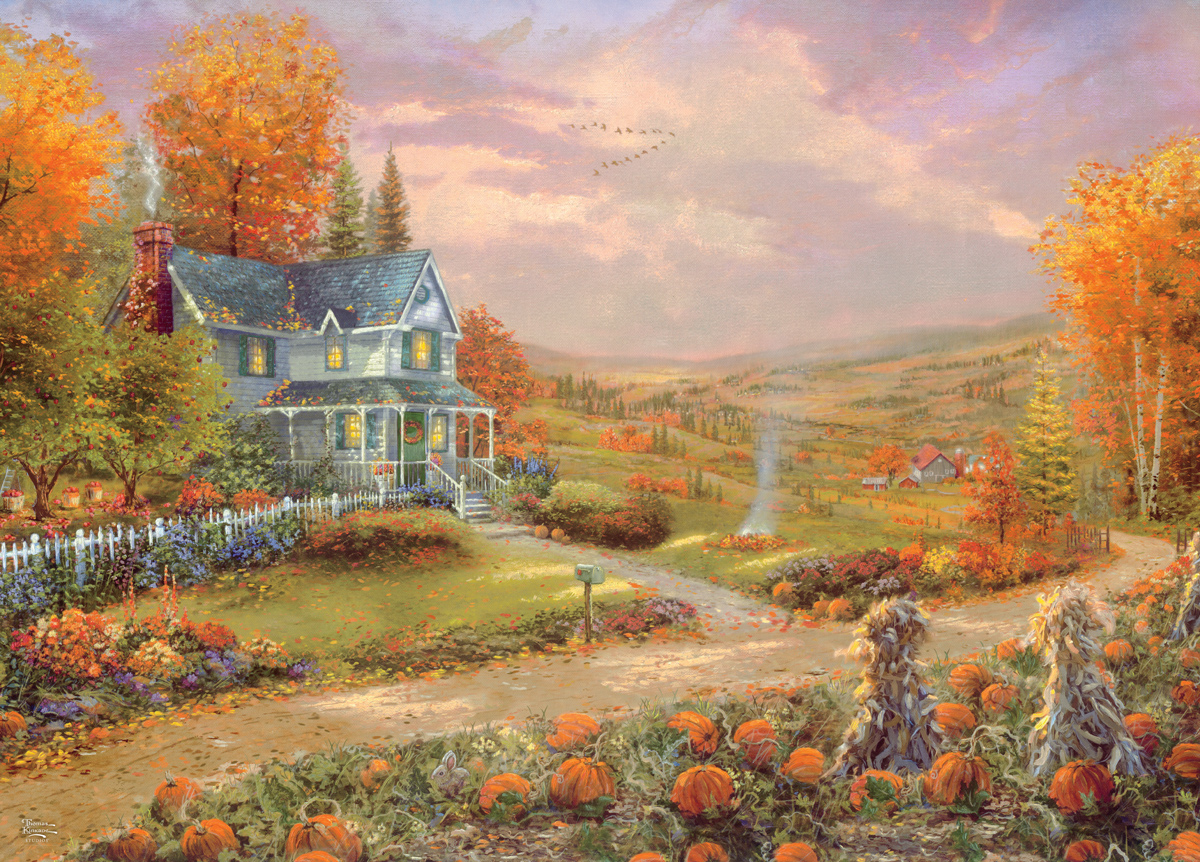 Fall at the Covered Bridge Landscape Jigsaw Puzzle By SunsOut