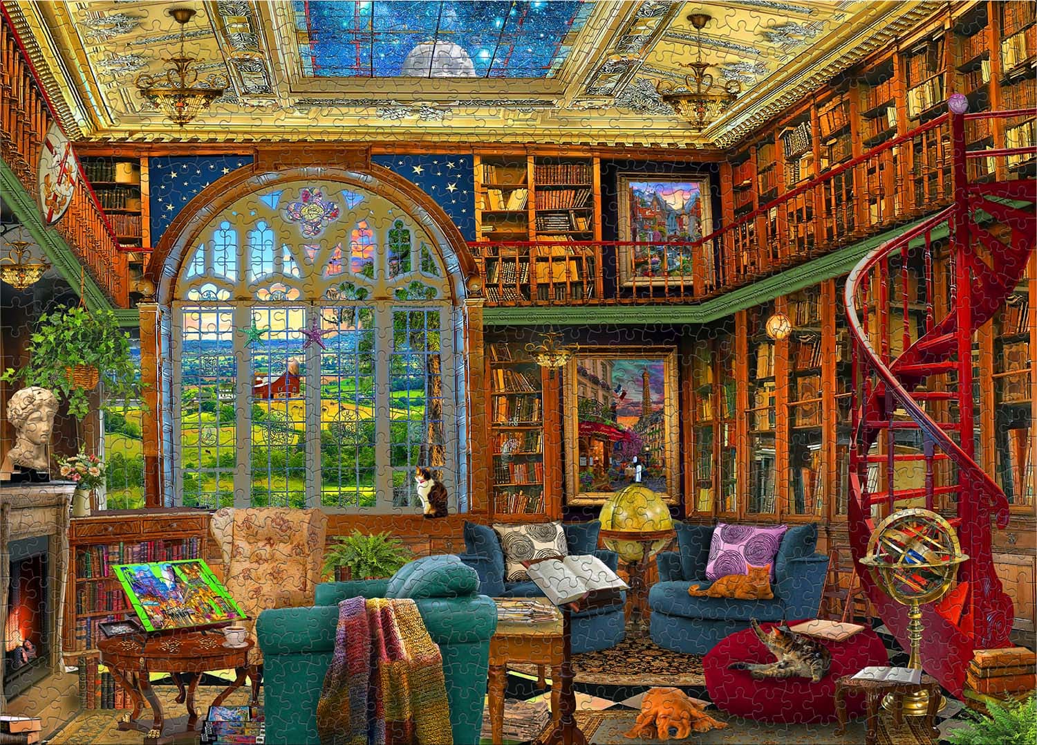 Country Library Cats
