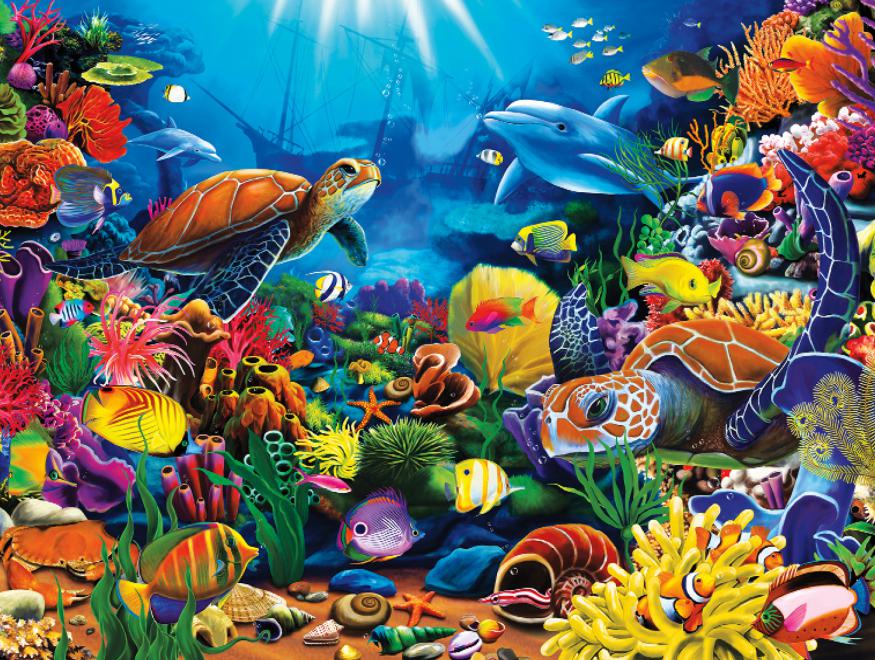 Sea of Beauty (1500 Piece Puzzles) - Scratch and Dent Sea Life Jigsaw Puzzle
