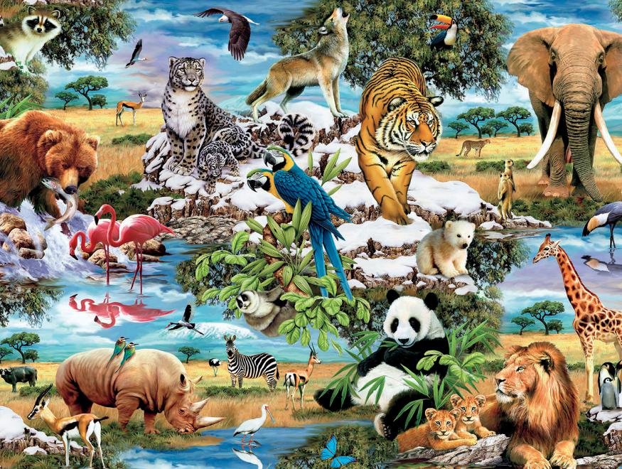 Wendy Gold Endangered Species 1500 Piece Puzzle Maps & Geography Jigsaw Puzzle By Galison