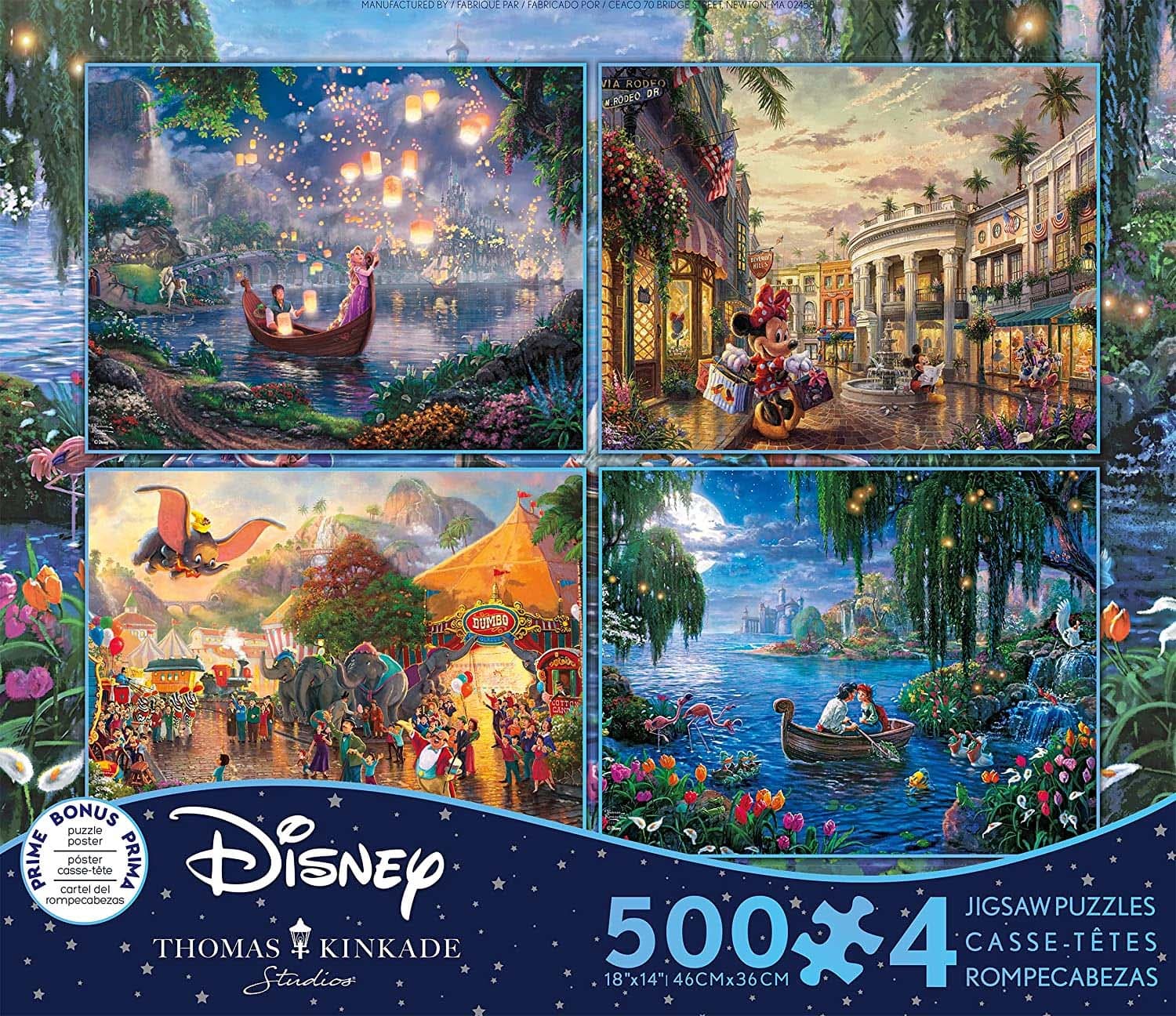 Disney Thomas Kinkade 500ピースパズル4点セット Amazon.com: Ceaco - 4 in 1 Multipack - Thomas Kinkade